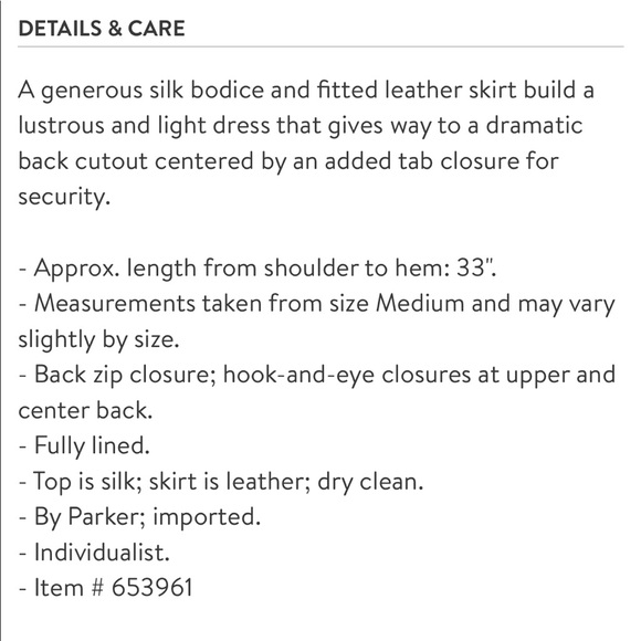 Parker Silk and Leather Dress - Picture 6 of 6